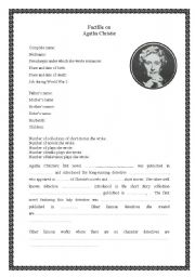 English worksheet: Factfile on Agatha Christie