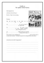 English worksheet: Factfile on the Agatha Christie Mystery