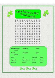 English Worksheet: Saint Patricks Day Word Search