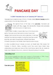 English Worksheet: PANCAKE DAY