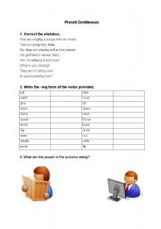 English worksheet: Present Continuous Test