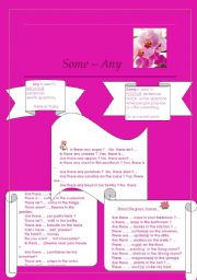 English worksheet: Some-Any