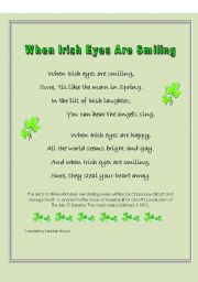 English Worksheet: When Irish Eyes are Smiling