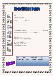 English worksheet: describing a house