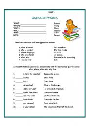 English Worksheet: question words
