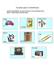 English worksheet: Talking about inventions