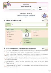 English Worksheet: Roald Dahls A Lamb to the slaughter - Reading + Writing TEST for advanced students