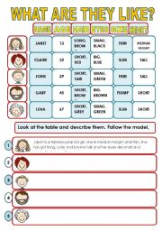 English Worksheet: DESCRIBING PEOPLE