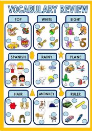 English Worksheet: VOCABULARY REVIEW