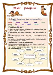 English Worksheet: Cave people