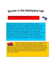 English Worksheet: Murder in the Aashiyana Hall