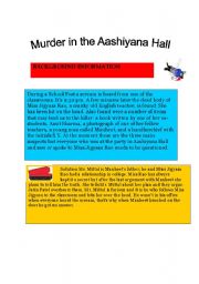 English Worksheet: Murder in the Aashiyana Hall