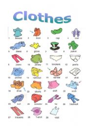 English Worksheet: Clothes