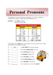 English Worksheet: Personal pronouns 001