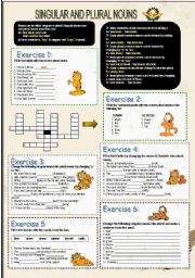 English Worksheet: Singular and  plural nouns