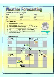 English Worksheet: Weather Forecasting