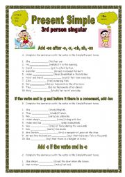 English Worksheet: Present Simple - 3rd person singular (24.02.09)