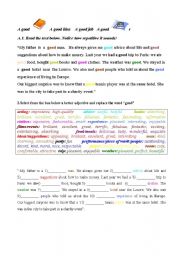 English Worksheet: Other ways of saying good 