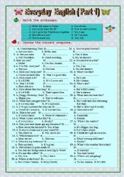 English Worksheet: Everyday English ( Part 1)