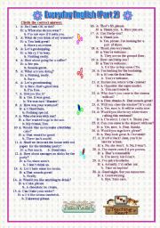 English Worksheet: Everyday English ( Part 2 )