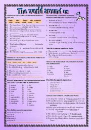 English Worksheet: Vocabulary - THE WORLD AROUND US - Exercises about environment