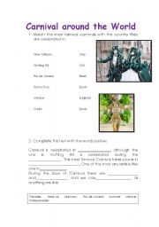 English worksheet: Carnival around the world