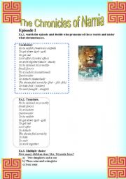 English Worksheet: The Chronicles of Narnia, episode 1 (2pages)