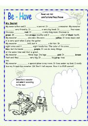 English Worksheet: My Secret