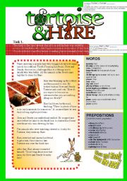 English Worksheet: Tortoise and Hare: Fun Mistake Finding in the Fable 