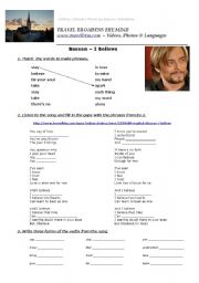 English Worksheet: Bosson - I Believe