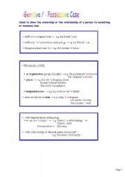 English Worksheet: Genitive/Possessive Case