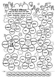 English Worksheet: My Garden (farm animals)