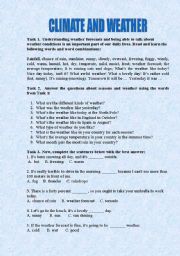 English Worksheet: Climate and Weather