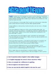 English Worksheet: English around the world