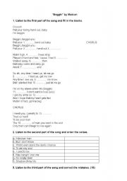 English worksheet: Song - 