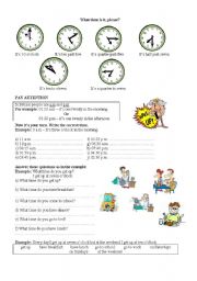 English Worksheet: what time is it?