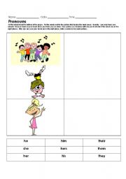 English Worksheet: pronouns