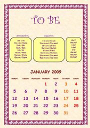 English worksheet: A calendar with 