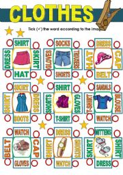 English Worksheet: CLOTHES