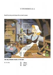 English Worksheet: THE STORY OF CINDERELLA