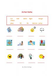 English worksheet: Action Verbs