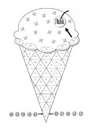 English Worksheet: Ice Cream Gameboard Blackline Version (with simple cards)