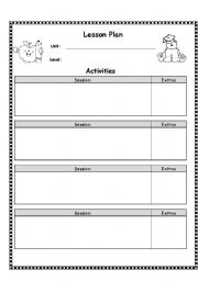 English Worksheet: Lesson Plan