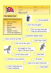 English Worksheet: Imperatives