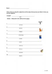 English worksheet: superlative adjectives