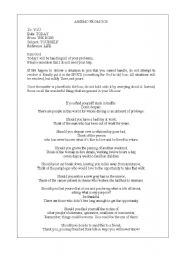 English Worksheet: memo from god