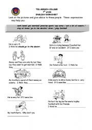 English worksheet: mixed exercises