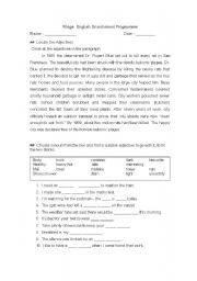 English Worksheet: locating adjectives