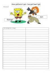 English worksheet: have/ has got