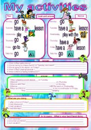 English Worksheet: My activities